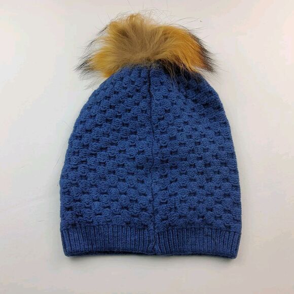 Roberto Cavalli Wool Rabbit Fur Knit Hat Navy - Picture 2 of 3